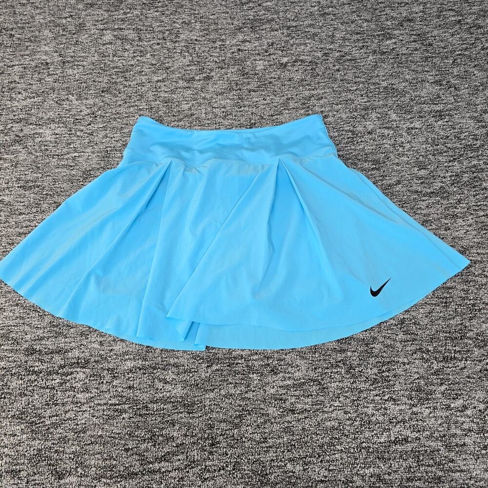 Nike Dry Fit Skort Women's M Blue Swoosh Logo Pull On Tennis Golf Pocket